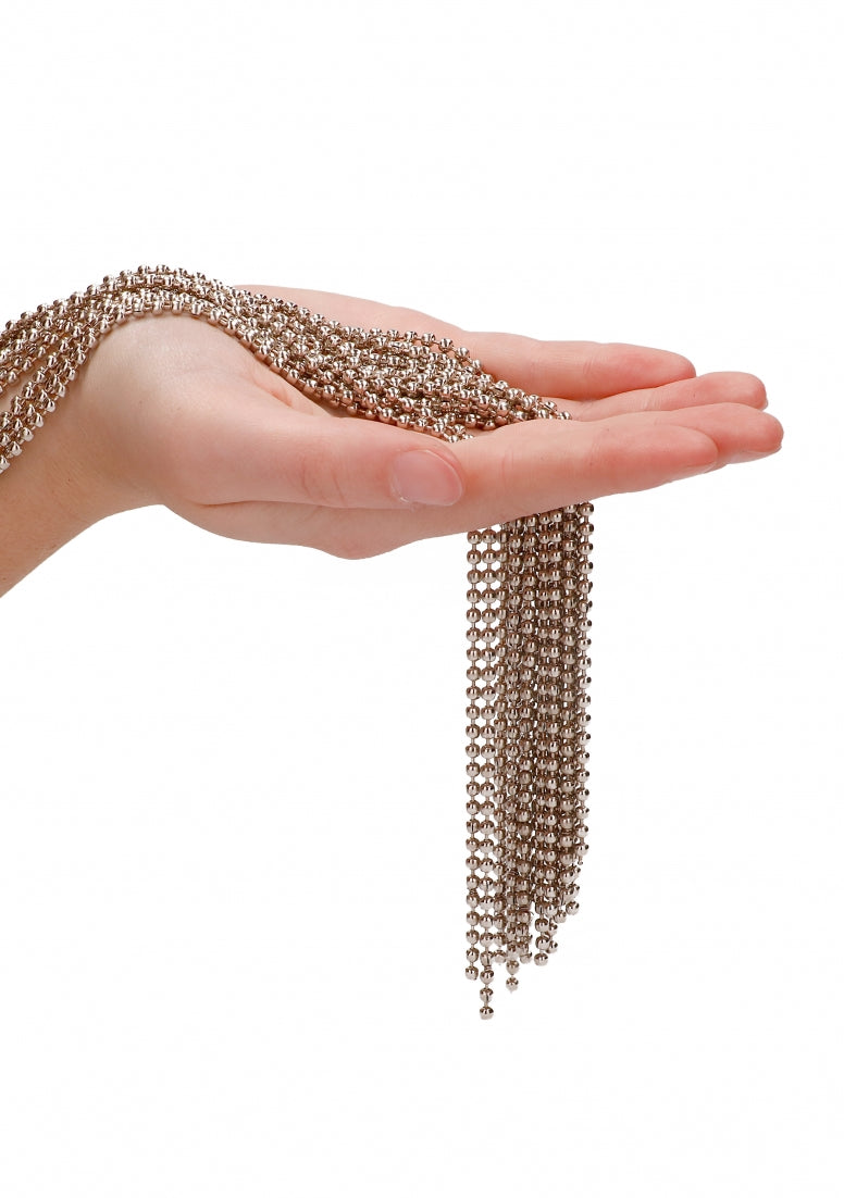 Silver Ball Chain Flogger - Black