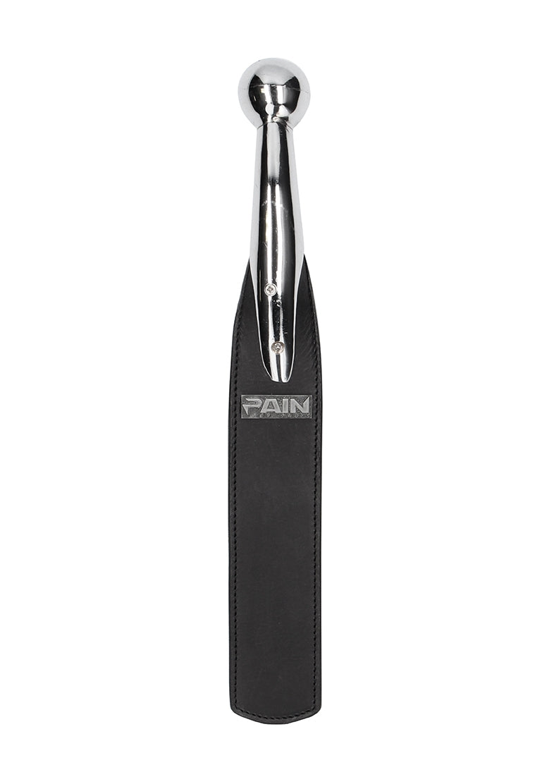 Ball Metal Handle With Saddle Leather Paddle - Black