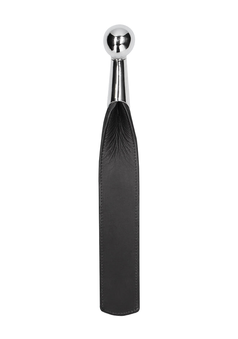 Ball Metal Handle With Saddle Leather Paddle - Black