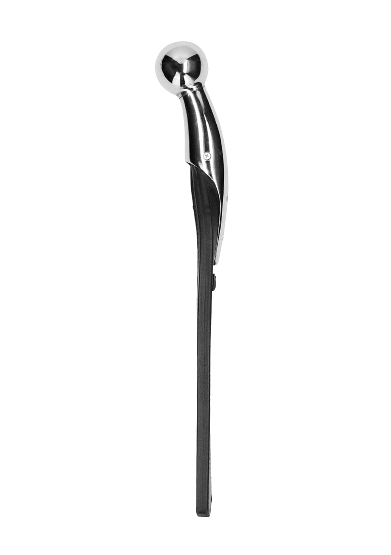 Ball Metal Handle With Saddle Leather Paddle - Black