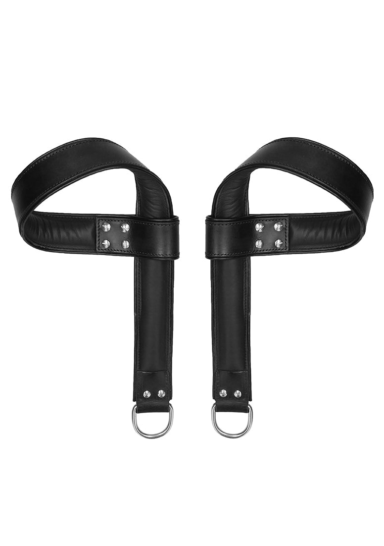 Suspension Cuffs Saddle Leather Hands & Feet - Black