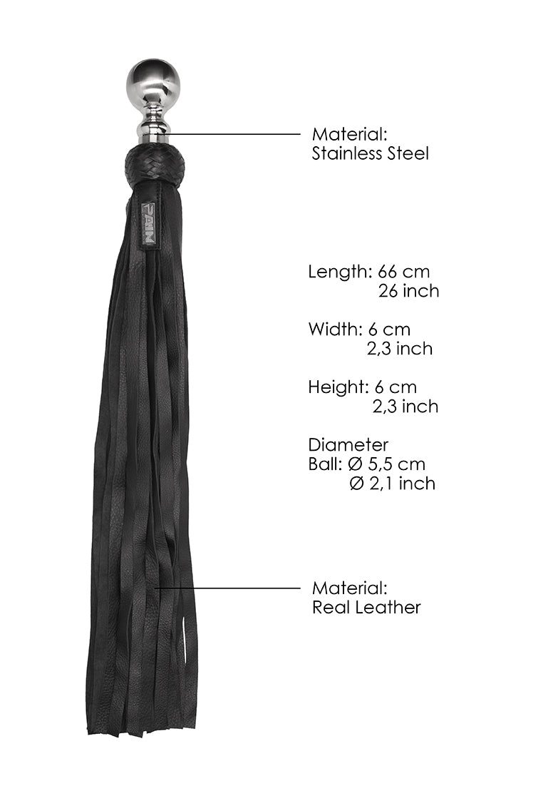 Heavy Metal Ball Flogger Softy Leather - Black