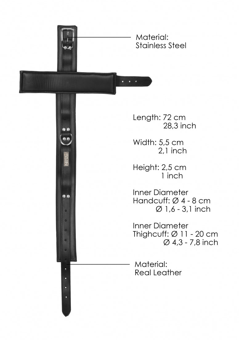 Suspension Thigh Hand Cuffs Leather - Black