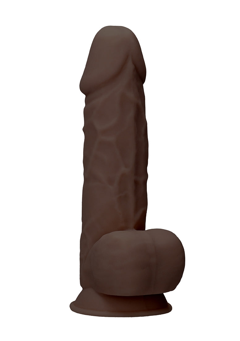 Silicone Dildo With Balls - 21,6 Cm - Brown