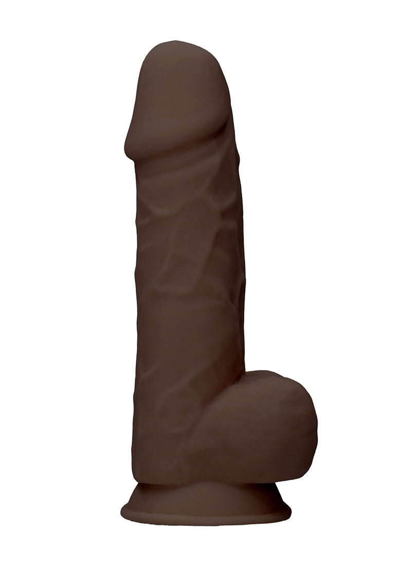 Silicone Dildo With Balls - 21,6 Cm - Brown