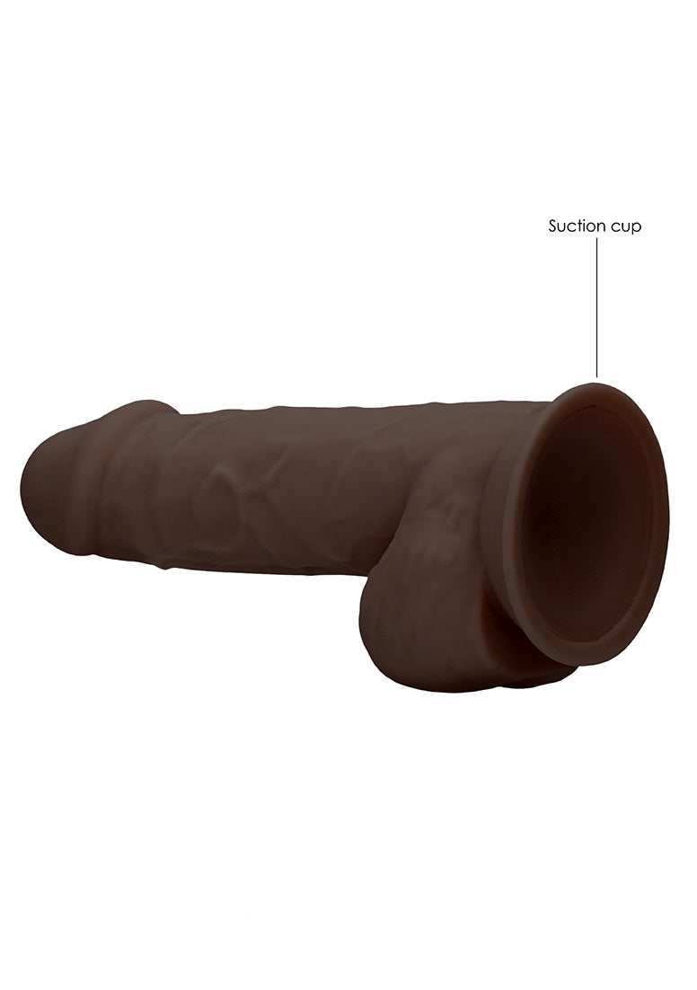 Silicone Dildo With Balls - 21,6 Cm - Brown