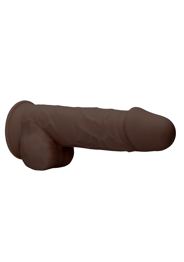 Silicone Dildo With Balls - 21,6 Cm - Brown