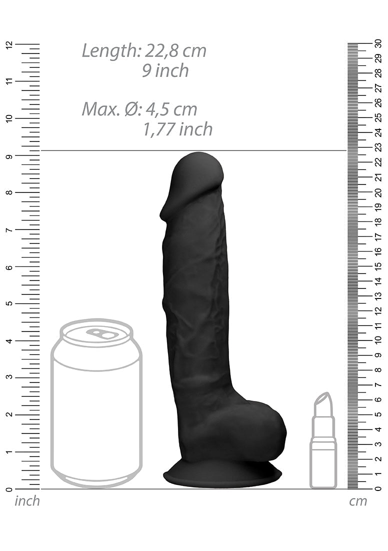 Silicone Dildo With Balls - 9''/ 22,8 Cm