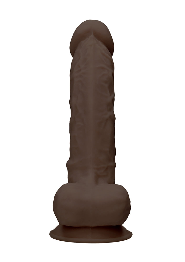 Silicone Dildo With Balls - 22,8 Cm - Brown