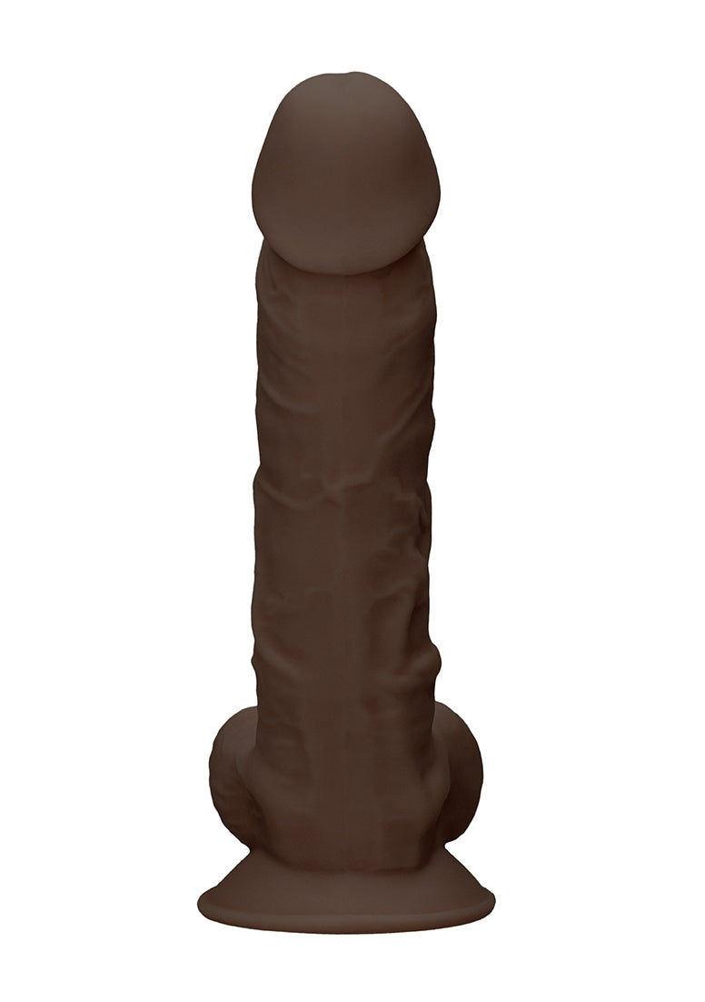 Silicone Dildo With Balls - 22,8 Cm - Brown