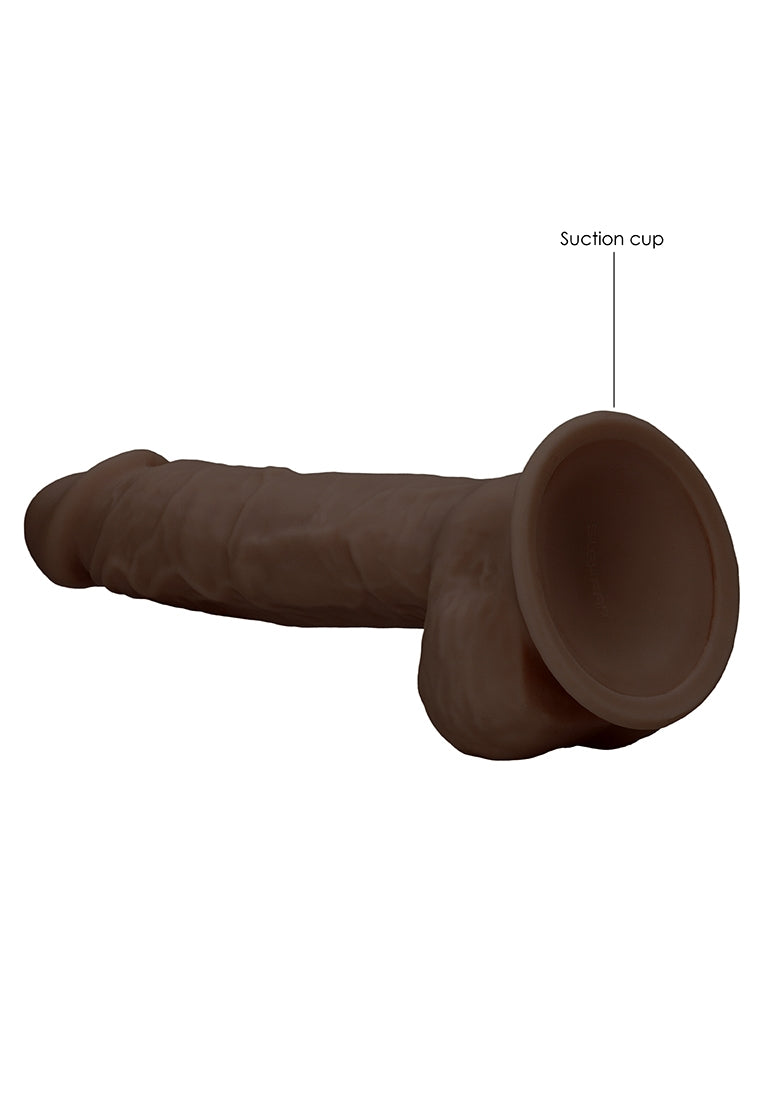 Silicone Dildo With Balls - 22,8 Cm - Brown