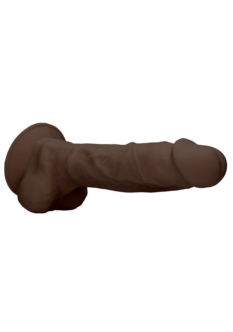 Silicone Dildo With Balls - 22,8 Cm - Brown