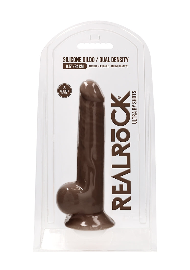 Silicone Dildo With Balls - 24 Cm - Brown