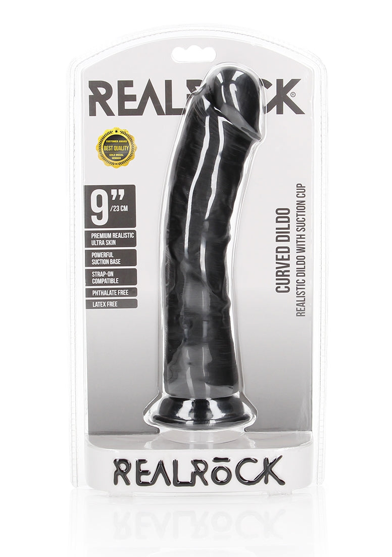 Curved Realistic Dildo With Suction Cup - 9''/ 23 Cm