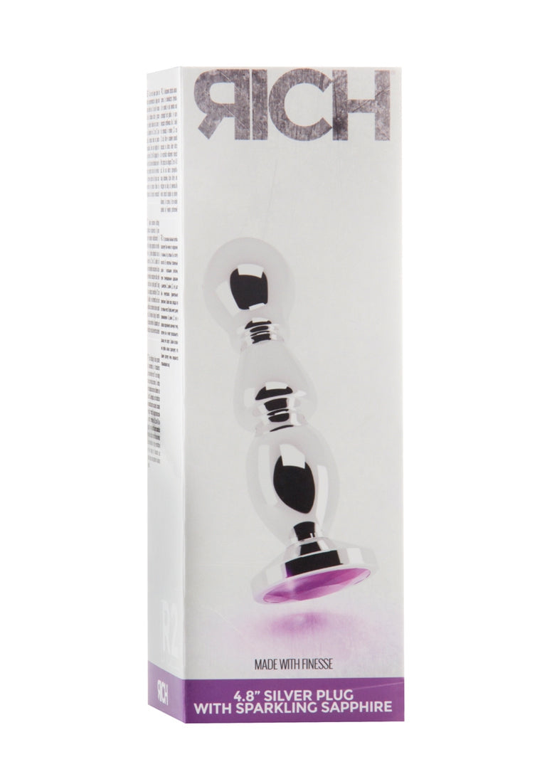 R2 - Silver Plug - 4,8 Inch - Purple Sapphire