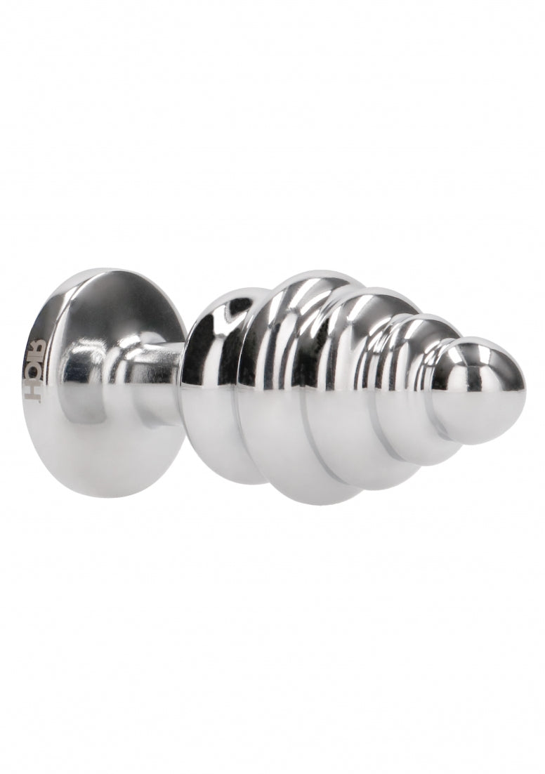 Ribbed Diamond Plug - 3.15 Inch - Silver