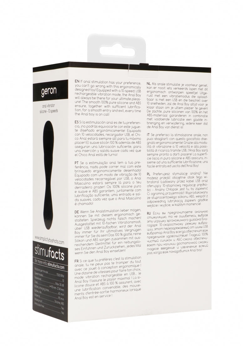 Geron Anal Vibrator - Black