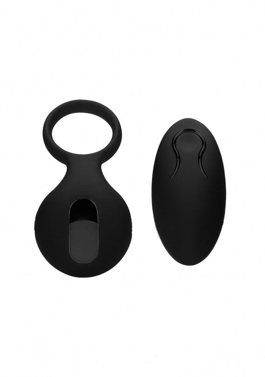 No. 75 - Remote Controlled Vibrating Cock Ring - Black