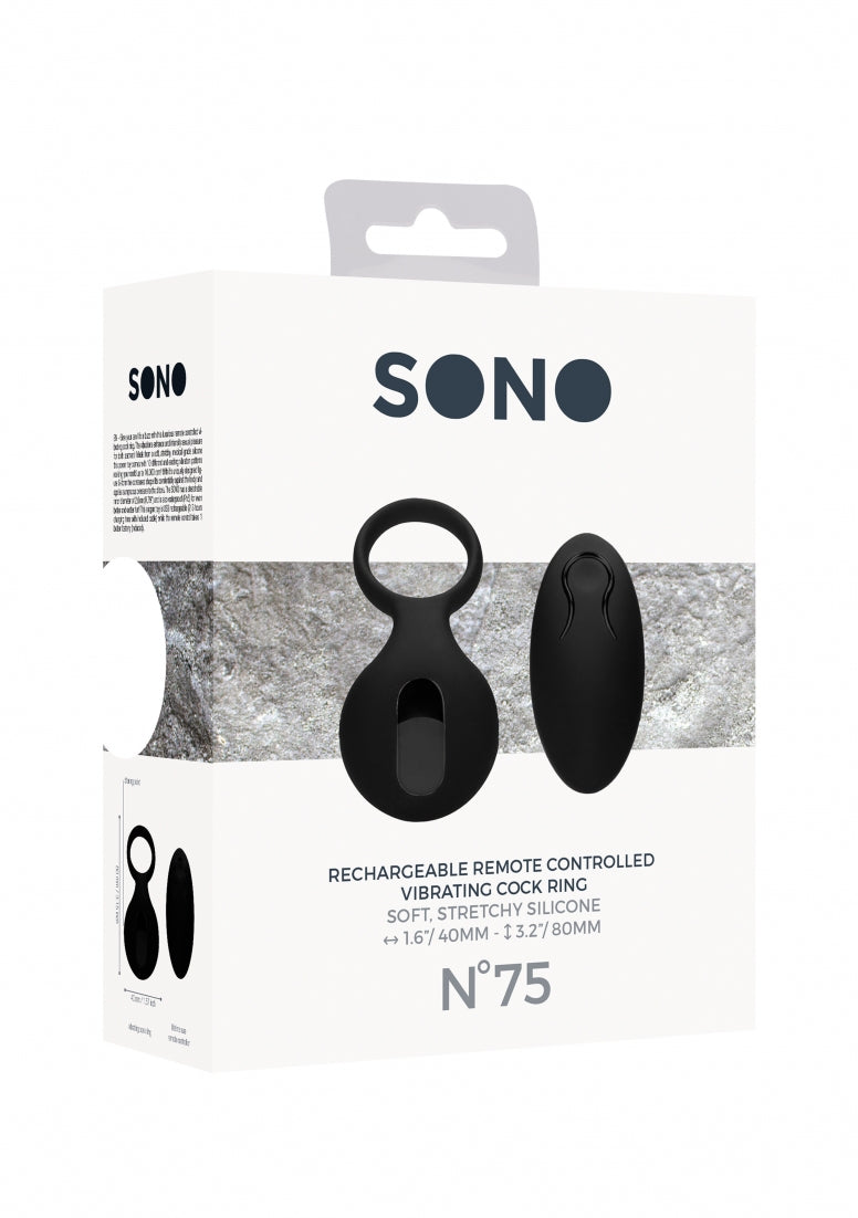 No. 75 - Remote Controlled Vibrating Cock Ring - Black