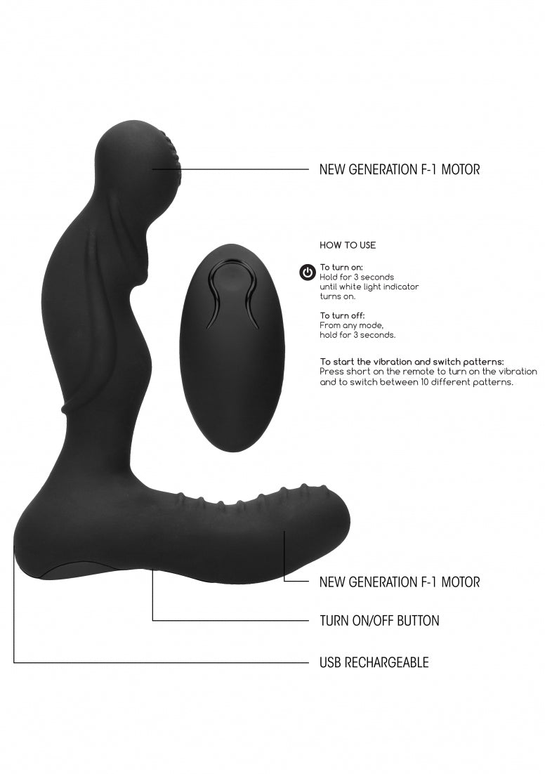 No. 76 - Vibrating Anal Plug / P Massager - Black