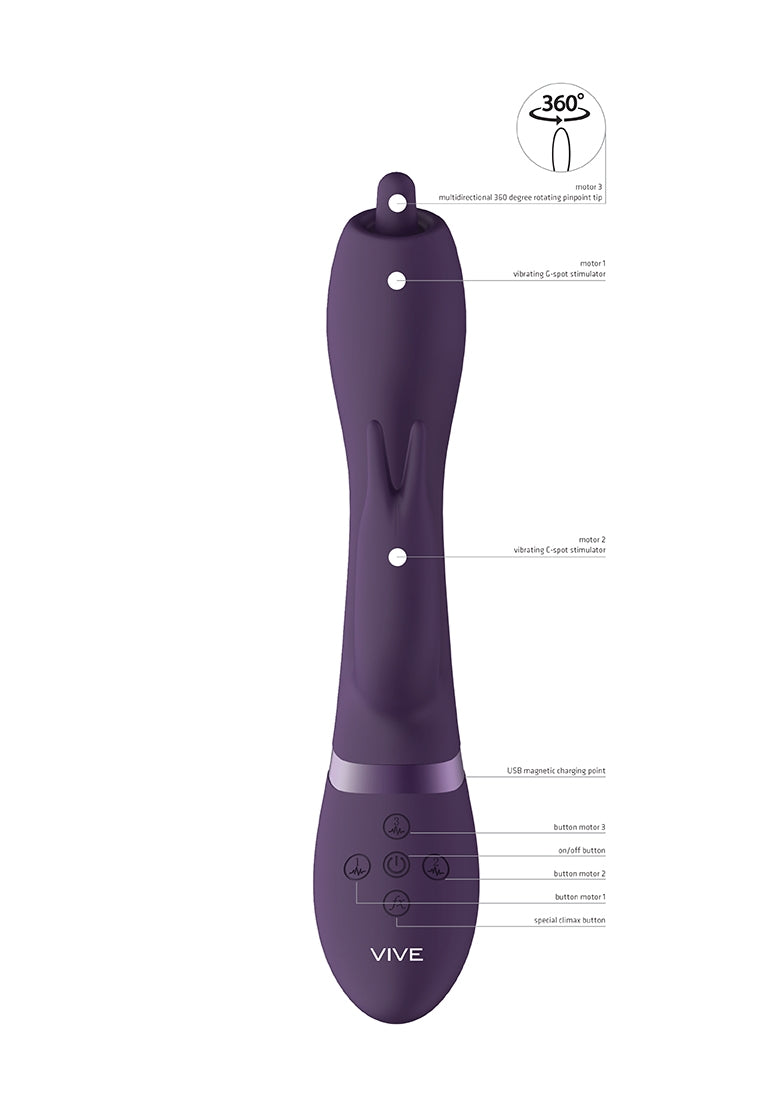 Nilo - Pinpoint Rotating G-spot Rabbit - Purple