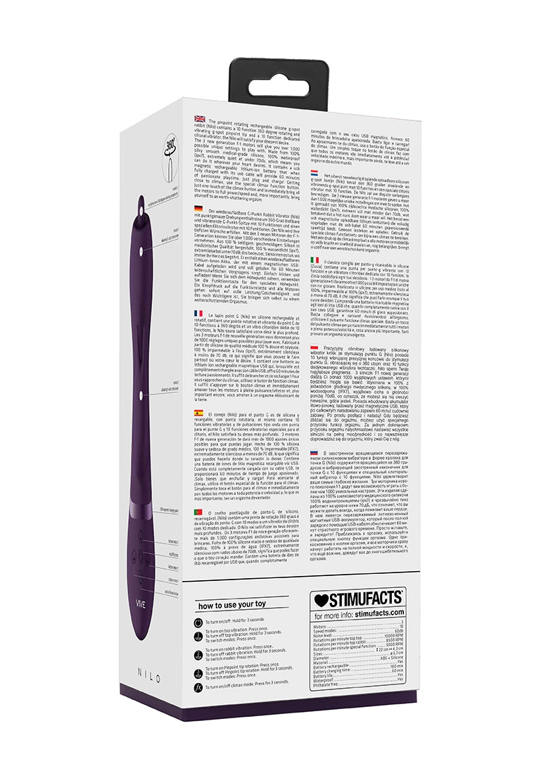 Nilo - Pinpoint Rotating G-spot Rabbit - Purple