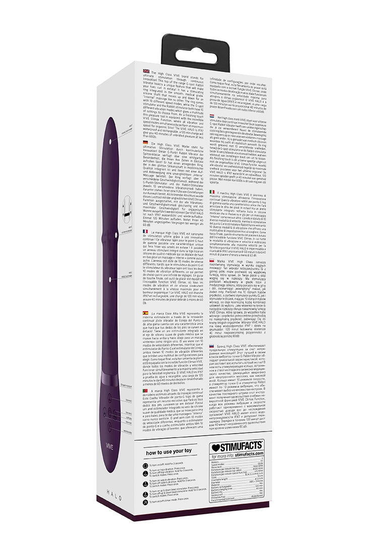 Halo - Ring Rabbit Vibrator - Purple