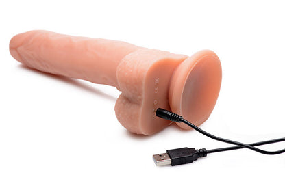 Big Shot 9" Rotating Rechargeable Liquid Silicone Dong With Balls