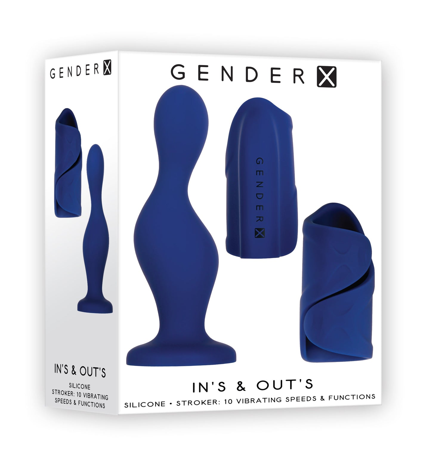 Ins & Outs - Silicone dildo and vibrating stroker combo