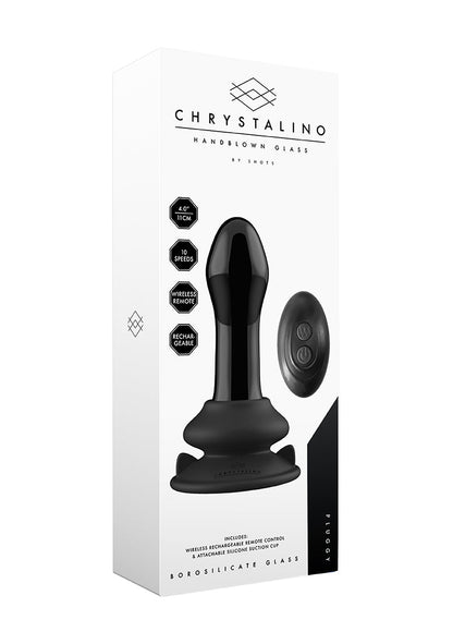 Pluggy - Glass Vibrator - With Suction Cup And Remote - Rechargeable - 10 Speed