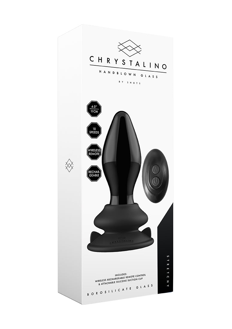 Stretchy - Glass Vibrator - With Suction Cup And Remote - Rechargeable - 10 Speed