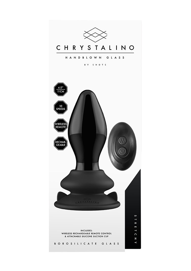 Stretchy - Glass Vibrator - With Suction Cup And Remote - Rechargeable - 10 Speed