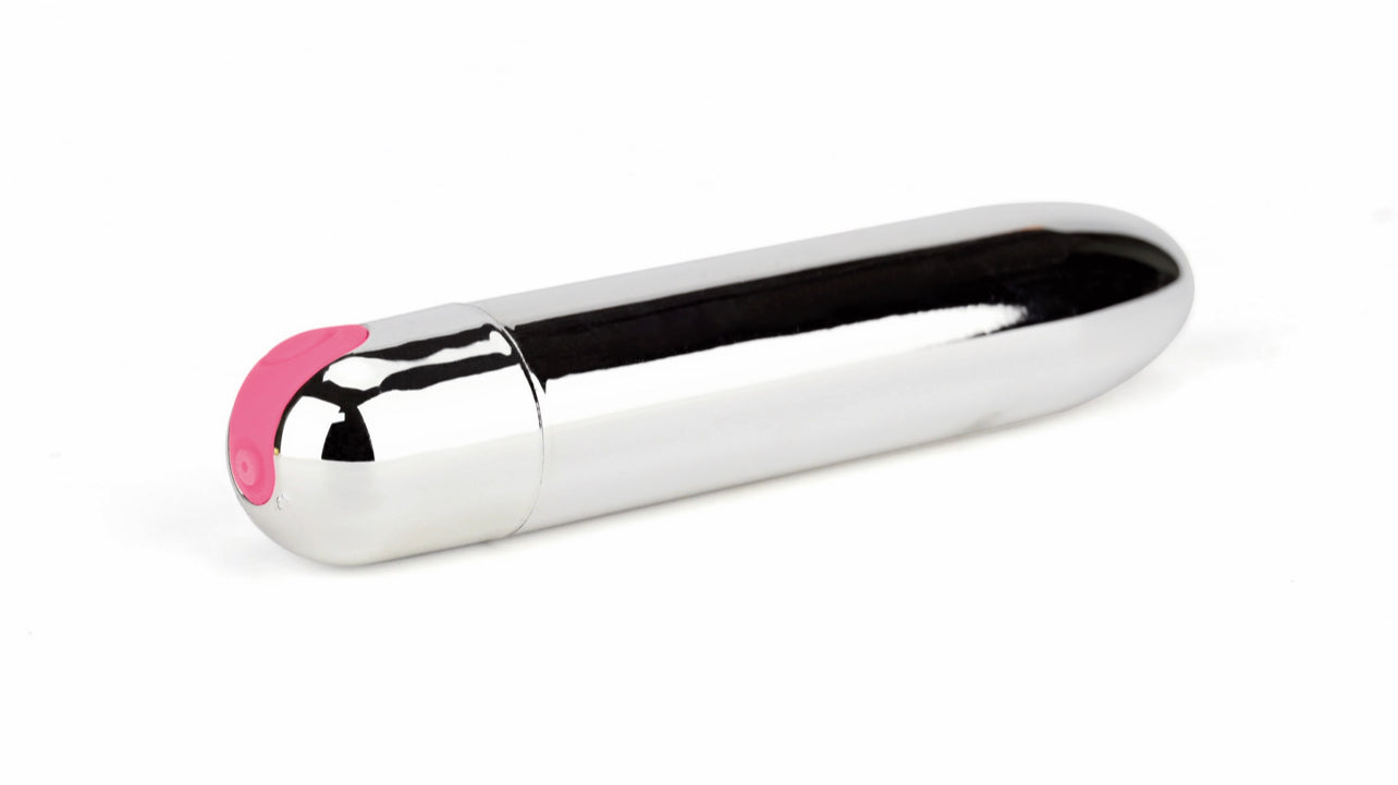 Pink Pussycat Silver Bullet Rechargeable Vibrator - Chrome