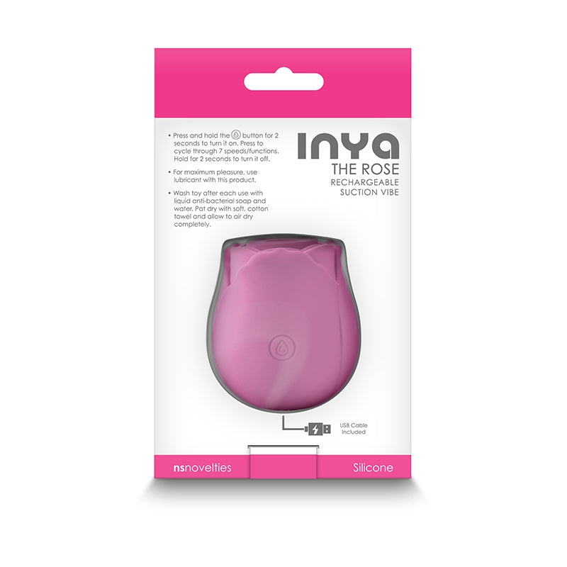 INYA The Rose Silicone Suction Rechargeable Vibrator - Pink