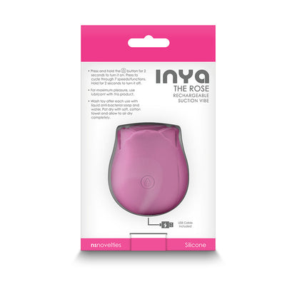 INYA The Rose Silicone Suction Rechargeable Vibrator - Pink