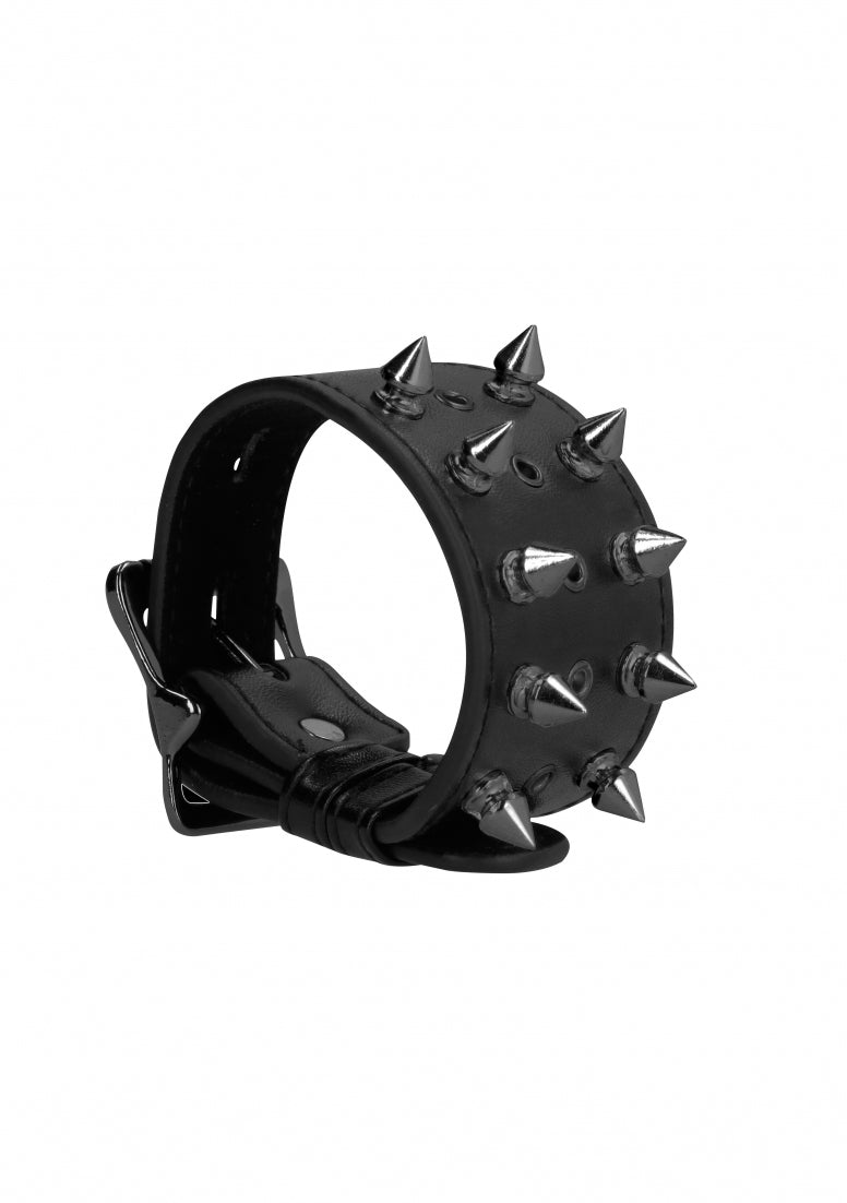 Ouch! Skulls And Bones - Bracelet With Spikes - Black