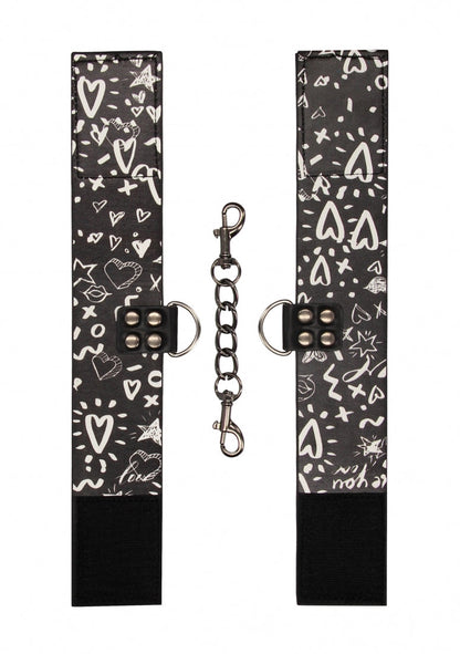 Printed Ankle Cuffs - Love Street Art Fasion - Black