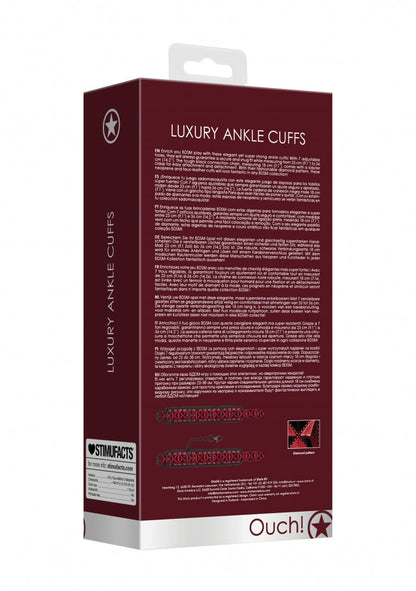 Luxury Ankle Cuffs - Burgundy