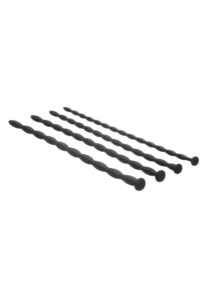 Silicone Spiral Screw Plug Set - Advanced Urethral Sounding - Black