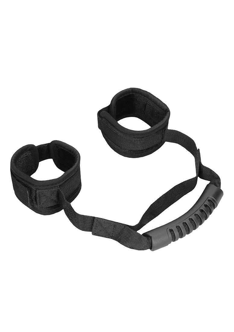 Velvet & Velcro Adjustable Handcuffs With Handle