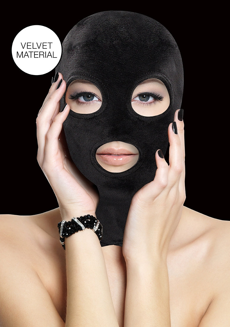 Velvet & Velcro Mask With Eye And Mouth Opening