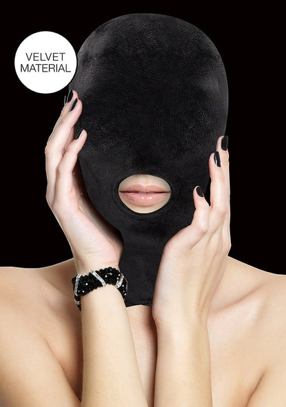 Velvet & Velcro Mask With Mouth Opening