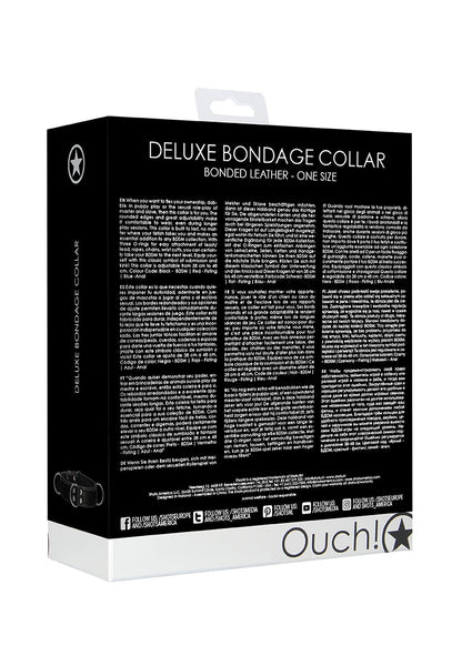 Deluxe Bondage Collar - One Size - Black