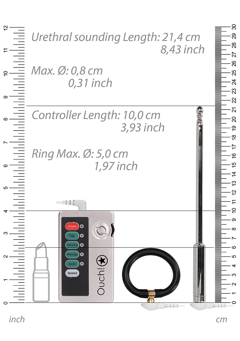 E-stim Urethral Sounding Set - Large - Silver