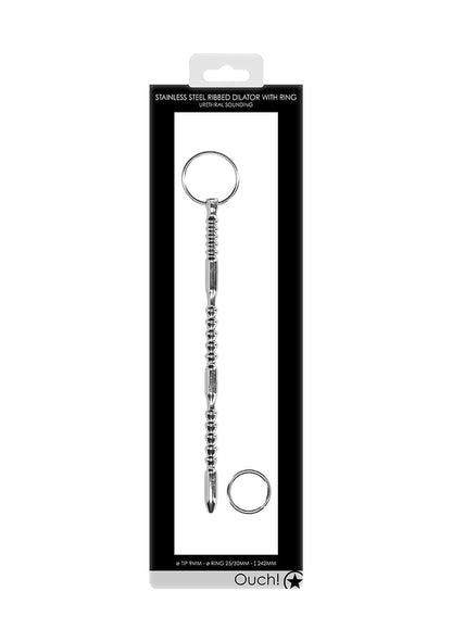 Urethral Sounding - Metal Ribbed Dilator With Ring