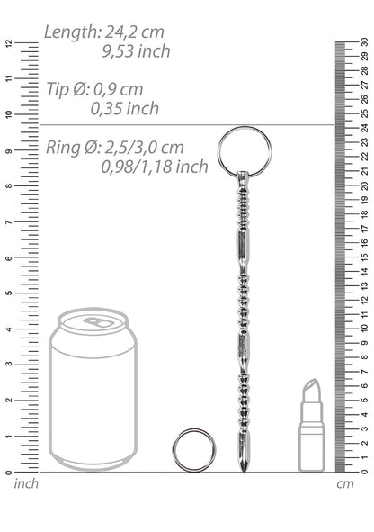 Urethral Sounding - Metal Ribbed Dilator With Ring