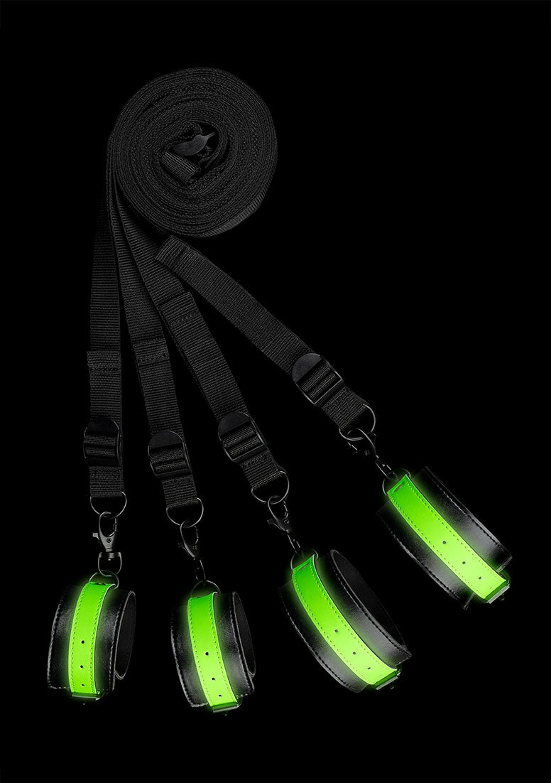 Bed Bindings Restraint Kit - Glow In The Dark