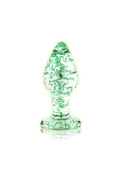 Glass Butt Plug - Glow In The Dark - Large