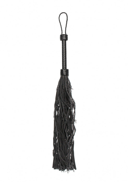 Leather Suede Barbed Wired Flogger - Black