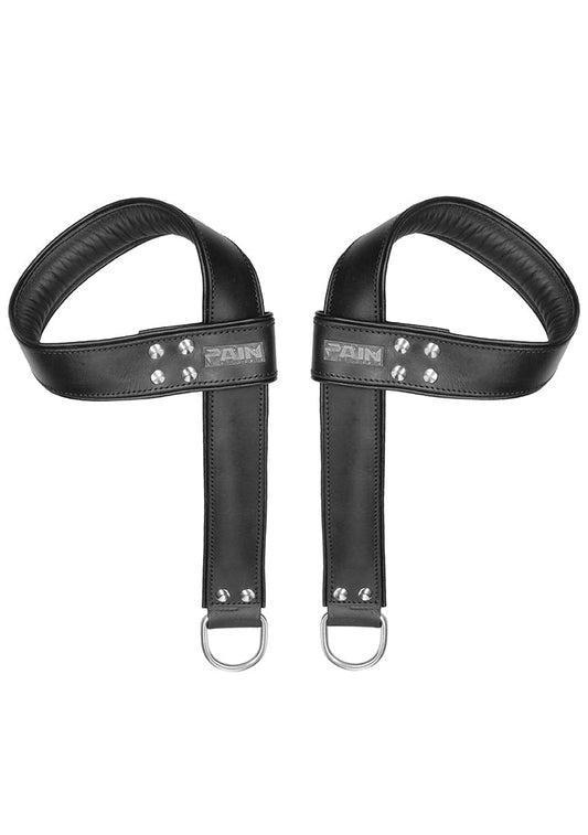 Suspension Cuffs Saddle Leather Hands & Feet - Black